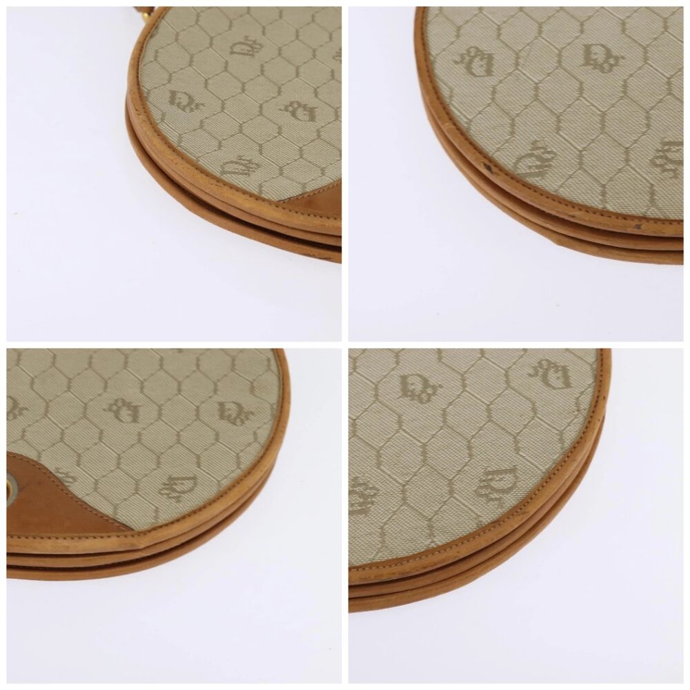 Christian Dior Honeycomb Canvas Shoulder Bag PVC Beige Gold Auth BA5629 - Picture 14 of 16